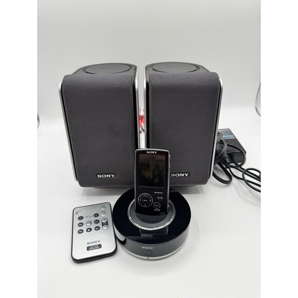 Sony Walkman MP3 Player Speaker Dock SRS-NWZ10 + Remote & Power Cord WORKS Video - Picture 1 of 13